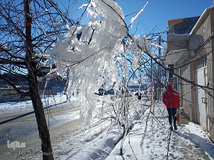 بارش برف در اولین روز زمستانی شهرستان «اهر» منطقه ارسباران 