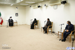 دیدار حضرت آیت الله العظمی خامنه ای، رهبر انقلاب با خانواده دانشمند شهید، محسن فخری زاده