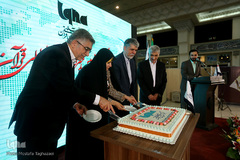 مراسم جشن شانزدهمین سالروز تاسیس خبرگزاری بین المللی قرآن با حضور عباس صالحی، وزیر فرهنگ و ارشاد اسلامی در بیست و هفتمین نمایشگاه بین‌المللی قرآن کریم 