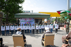 اهتزاز پرچم فلسطین در قزوین