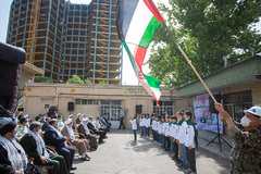 اهتزاز پرچم فلسطین در قزوین