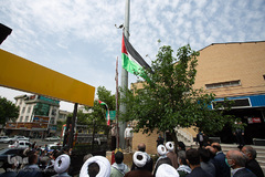اهتزاز پرچم فلسطین در قزوین