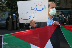 راهپیمایی ضد صهیونیستی نمازگزاران عید سعید فطر دانشگاه تهران در اعتراض به جنایات ضدبشری اخیر رژیم صهیونیستی در فلسطین اشغالی