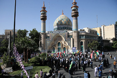 راهپیمایی ضد صهیونیستی نمازگزاران عید سعید فطر دانشگاه تهران در اعتراض به جنایات ضدبشری اخیر رژیم صهیونیستی در فلسطین اشغالی