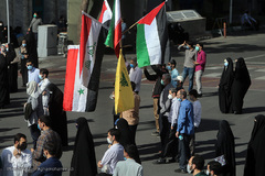 راهپیمایی ضد صهیونیستی نمازگزاران عید سعید فطر دانشگاه تهران در اعتراض به جنایات ضدبشری اخیر رژیم صهیونیستی در فلسطین اشغالی