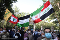 راهپیمایی ضد صهیونیستی نمازگزاران عید سعید فطر دانشگاه تهران در اعتراض به جنایات ضدبشری اخیر رژیم صهیونیستی در فلسطین اشغالی