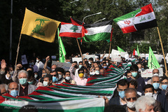 راهپیمایی ضد صهیونیستی نمازگزاران عید سعید فطر دانشگاه تهران در اعتراض به جنایات ضدبشری اخیر رژیم صهیونیستی در فلسطین اشغالی