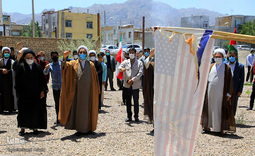 تجمع اعتراض‌آمیز طلاب بیرجندی علیه جنایات ضدبشری اسرائیل