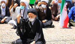 تجمع اعتراض‌آمیز طلاب بیرجندی علیه جنایات ضدبشری اسرائیل