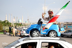 راهپیمایی خودرویی مردم شهر مقدس قم در  حمایت از مردم مظلوم فلسطین