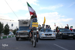 راهپیمایی خودرویی مردم شهر مقدس قم در  حمایت از مردم مظلوم فلسطین