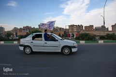 راهپیمایی خودرویی مردم شهر مقدس قم در  حمایت از مردم مظلوم فلسطین