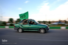 راهپیمایی خودرویی مردم شهر مقدس قم در  حمایت از مردم مظلوم فلسطین
