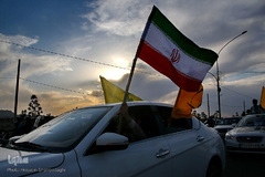 راهپیمایی خودرویی مردم شهر مقدس قم در  حمایت از مردم مظلوم فلسطین