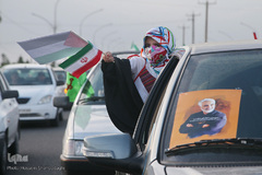 راهپیمایی خودرویی مردم شهر مقدس قم در  حمایت از مردم مظلوم فلسطین