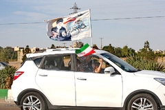 راهپیمایی خودرویی مردم شهر مقدس قم در  حمایت از مردم مظلوم فلسطین