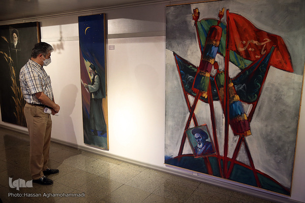 مراسم افتتاحیه نمایشگاه نقاشی «سوگ آفتاب» در نگارخانه ابوالفضل عالی حوزه هنری