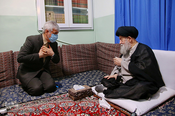  دیدار سیدحمید سجادی، وزیر ورزش و جوانان با آیت الله العظمی محمدعلی علوی گرگانی در شهر مقدس قم