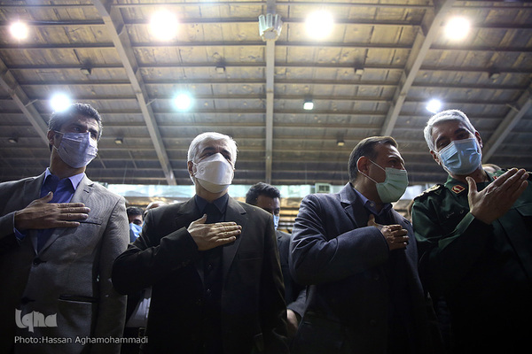 مراسم تشییع و تدفین دو شهید گمنام دفاع مقدس در وزارت ورزش و جوانان