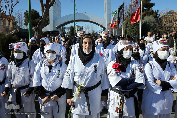 مراسم تشییع و تدفین دو شهید گمنام دفاع مقدس در وزارت ورزش و جوانان