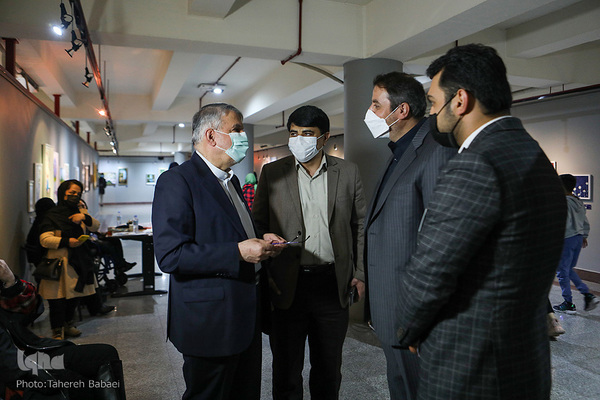 بازدید سید رضا صالحی امیری،  وزیر پیشین  وزارت فرهنگ و ارشاد اسلامی از نمایشگاه جشنواره ملی هنری «همام»