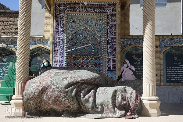 غبارروبی و عطرافشانی مسجد جامع سعدی شیراز‎‎