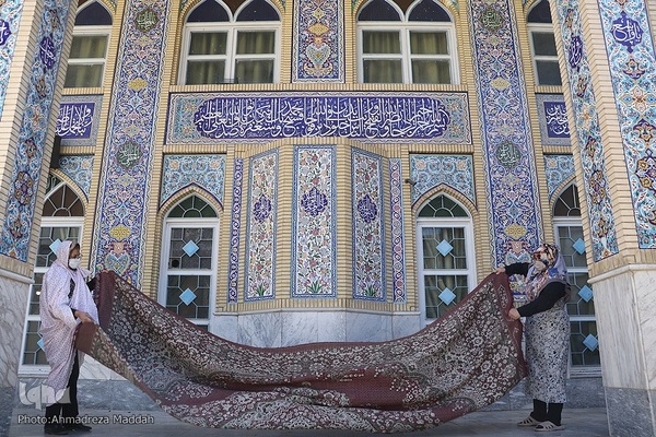غبارروبی و عطرافشانی مسجد جامع سعدی شیراز‎‎