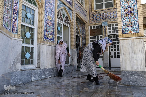 غبارروبی و عطرافشانی مسجد جامع سعدی شیراز‎‎