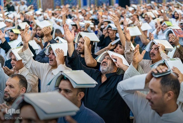 مراسم احیای شب بیست‌و‌سوم ماه مبارک رمضان، در حرم نورانی امام حسین(ع) و بین الحرمین در کربلای معلی