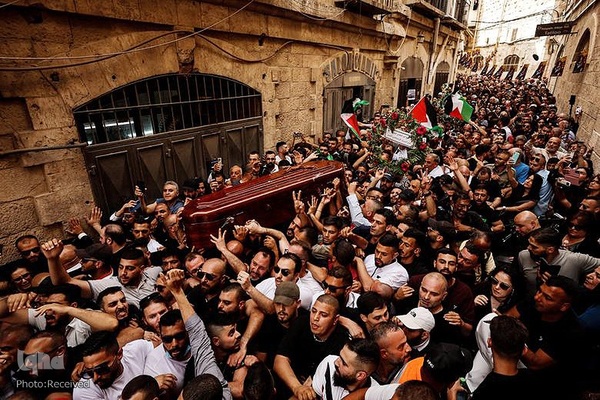 مراسم تشییع پیکر شیرین ابوعاقله، خبرنگار شهید الجزیره در بیت المقدس شرقی