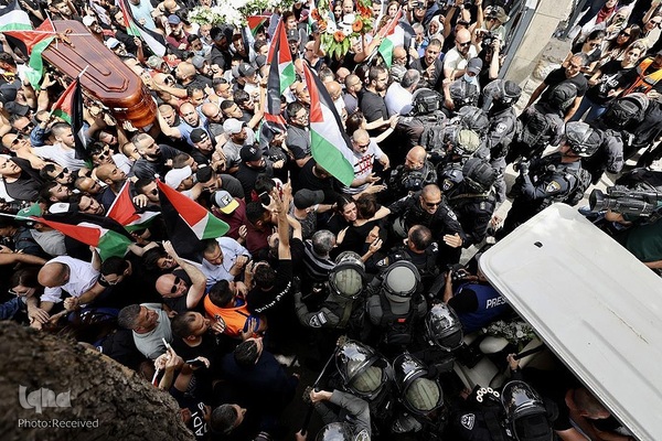 مراسم تشییع پیکر شیرین ابوعاقله، خبرنگار شهید الجزیره در بیت المقدس شرقی