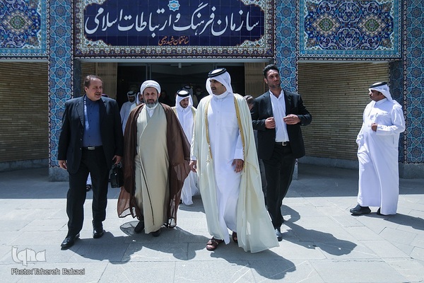 دیدار حجت‌الاسلام والمسلمین محمد‌مهدی ایمانی‌پور، رئیس سازمان فرهنگ و ارتباطات اسلامی با عبدالرحمن بن حمد بن جاسم بن حمد آل ثانی، وزیر فرهنگ قطر