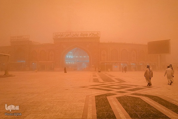 هوای غبار آلود سه آستان مقدس علوی، حسینی و عباسی