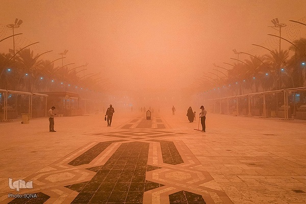 هوای غبار آلود سه آستان مقدس علوی، حسینی و عباسی