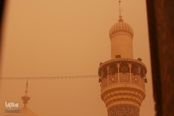 هوای غبار آلود سه آستان مقدس علوی، حسینی و عباسی