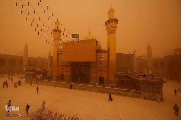 هوای غبار آلود سه آستان مقدس علوی، حسینی و عباسی