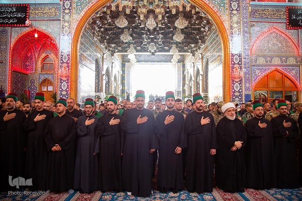 عزاداری خدام حرم حضرت عباس(ع) در روز شهادت امام صادق(ع)