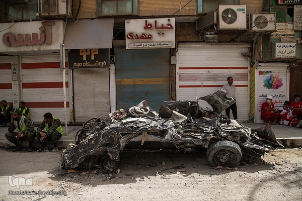 پنجمین روز ریزش برج متروپل در آبادان