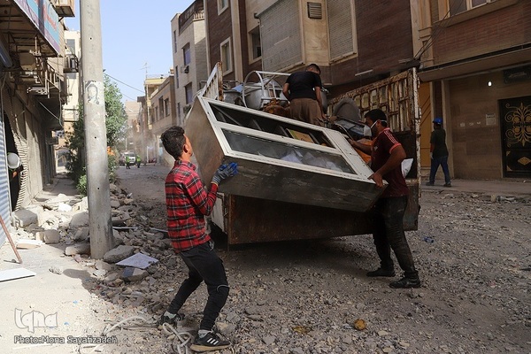 هفتمین روز ریزش برج متروپل آبادان