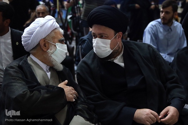 حجت‌الاسلام والمسلمین سیدحسن خمینی، یادگار امام خمینی(ره) و آیت‌الله محمدحسن اختری، رئیس کمیته حمایت از انقلاب اسلامی فلسطین ریاست جمهوری