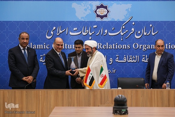 دیدار حجت‌الاسلام والمسلمین ایمانی‌پور، با وزیر فرهنگ، گردشگری و آثار باستانی عراق