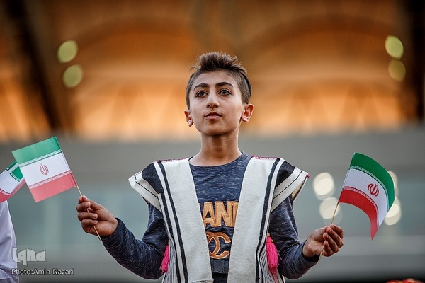 مراسم همخوانی سرود «سلام فرمانده» در ورزشگاه شهدای فولاد اهواز