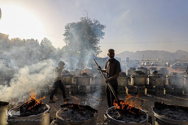 آیین پخت و توزیع ۱۵۰دیگ غذای نذری-مبارکه اصفهان ‎‎