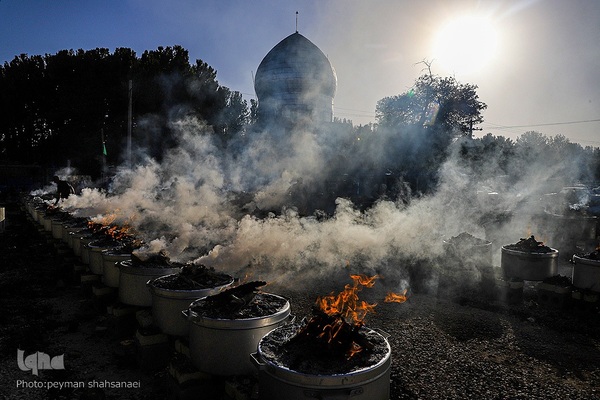 آیین پخت و توزیع ۱۵۰دیگ غذای نذری-مبارکه اصفهان ‎‎