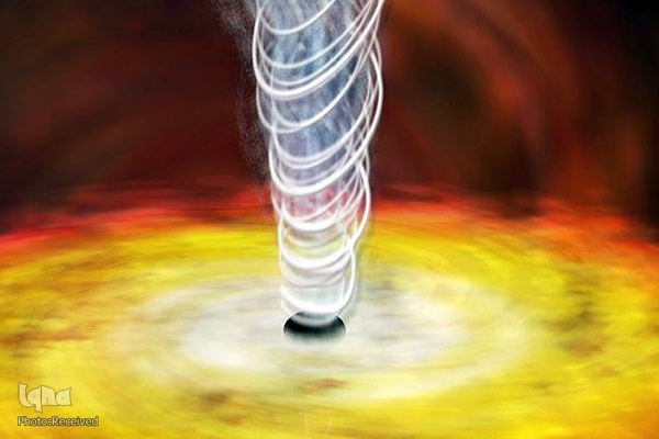 تصویر یک هنرمند از یک موتور سیاهچاله.