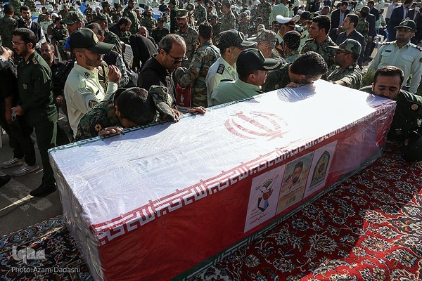 مراسم تشییع پیکر مرزبان شهید «مهدی محمدی نسب» در قزوین