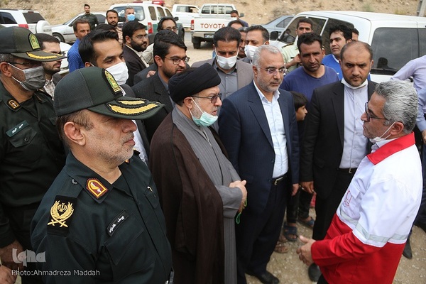 بازدید سردار وحیدی، وزیر کشور از مناطق سیل زده استهبان