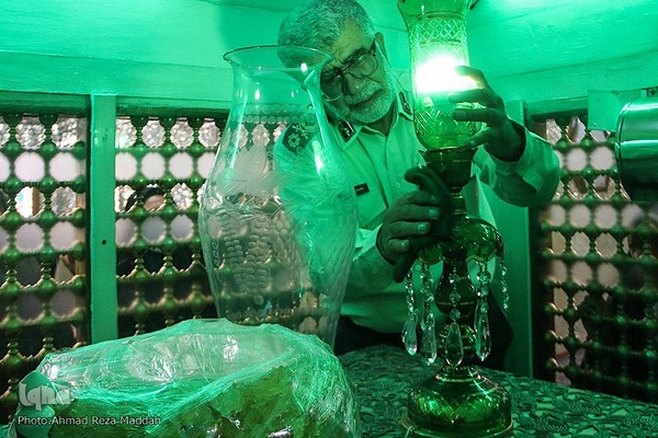 مراسم غبارروبی و عطرافشانی حرم مطهر علی بن حمزه(ع)‎‎