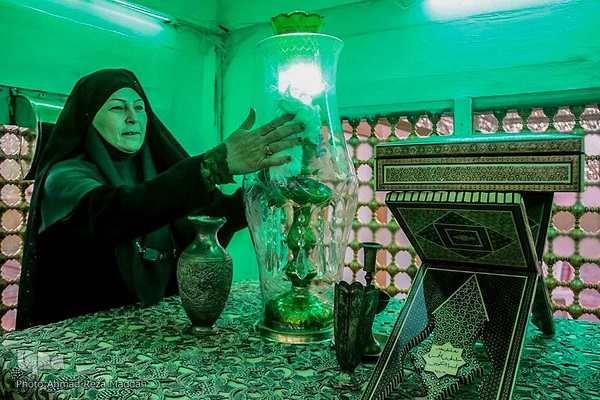 مراسم غبارروبی و عطرافشانی حرم مطهر علی بن حمزه(ع)‎‎