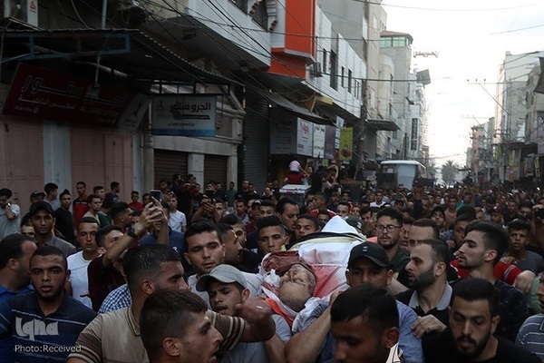 تشییع شهدای بمباران غزه